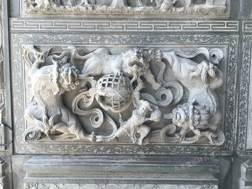 中式墻面石雕浮雕圖片