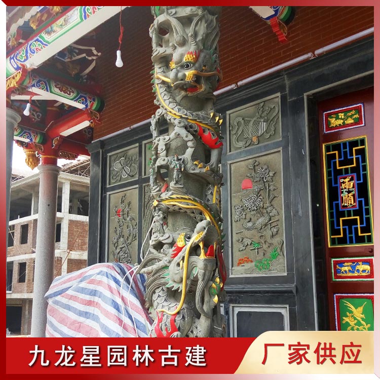 石雕龍柱圖片